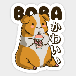 Kawaii Guinea Pig Drinking Boba Sticker